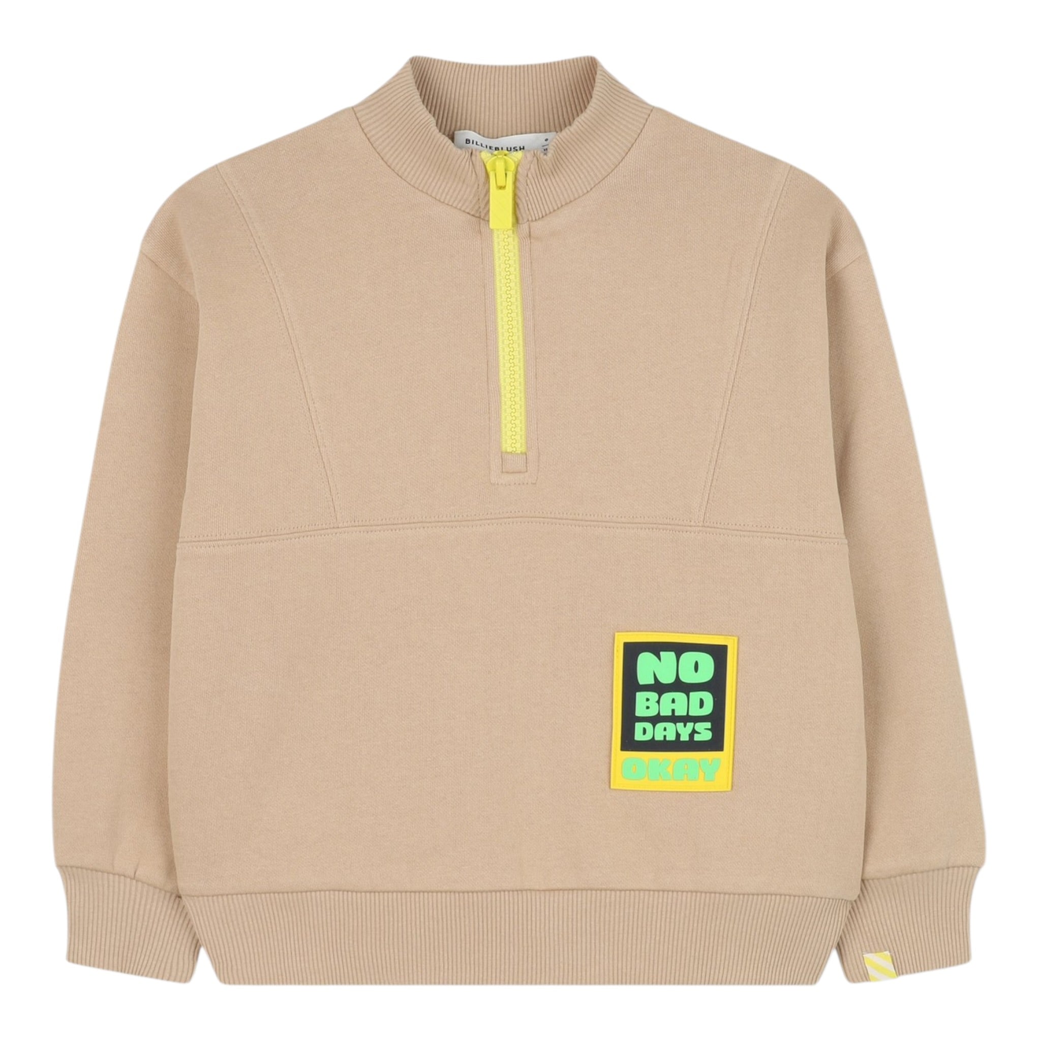 Billieblush Felpa con Mezza Zip tinta unita Beige per Bambino U21164 BEIGE BillIEBLUSH 
