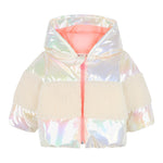Billieblush Giubbino tinta unita con Cappuccoo E Pelliccia Panna per Bambina U21246J PANNA BillIEBLUSH 