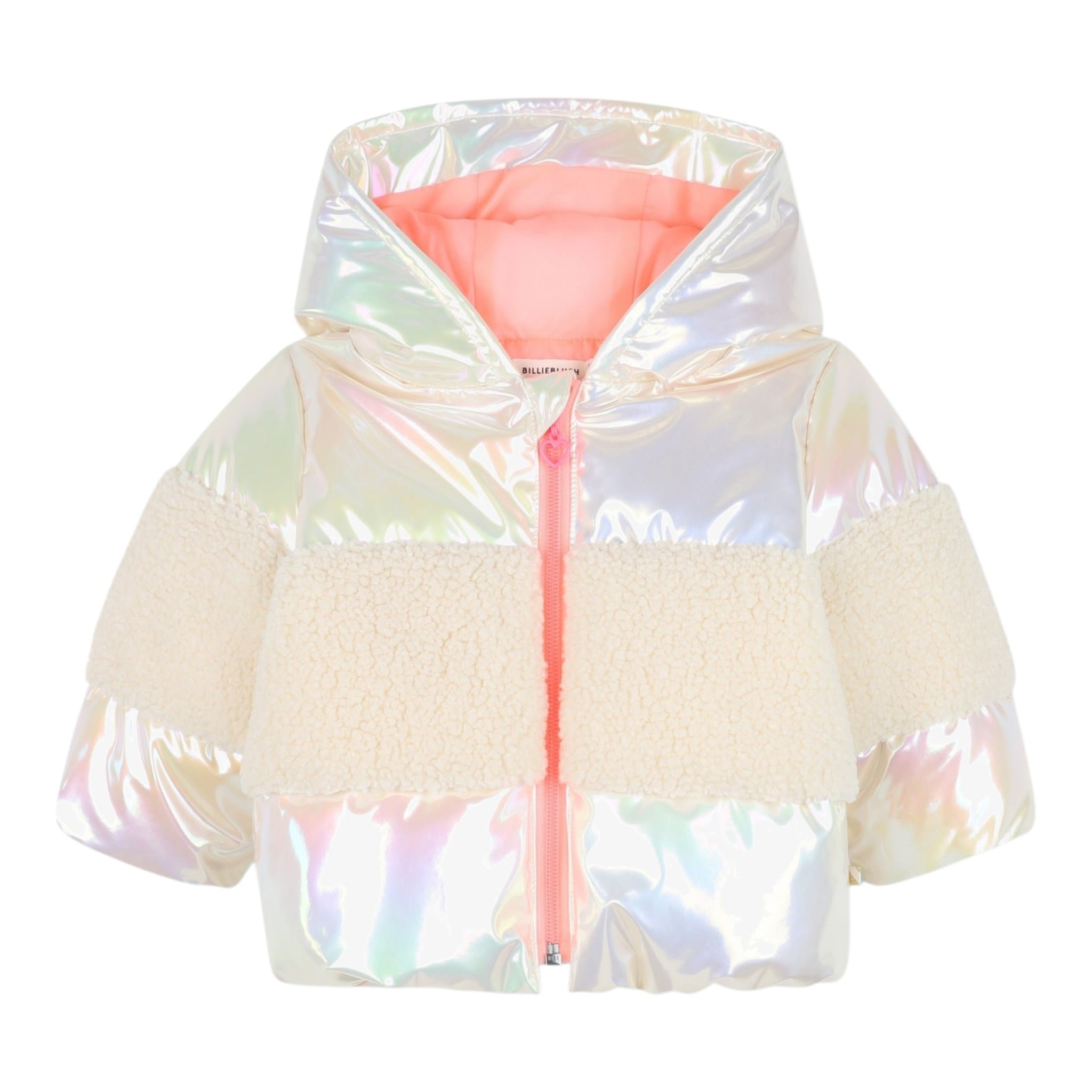 Billieblush Giubbino tinta unita con Cappuccoo E Pelliccia Panna per Bambina U21246J PANNA BillIEBLUSH 