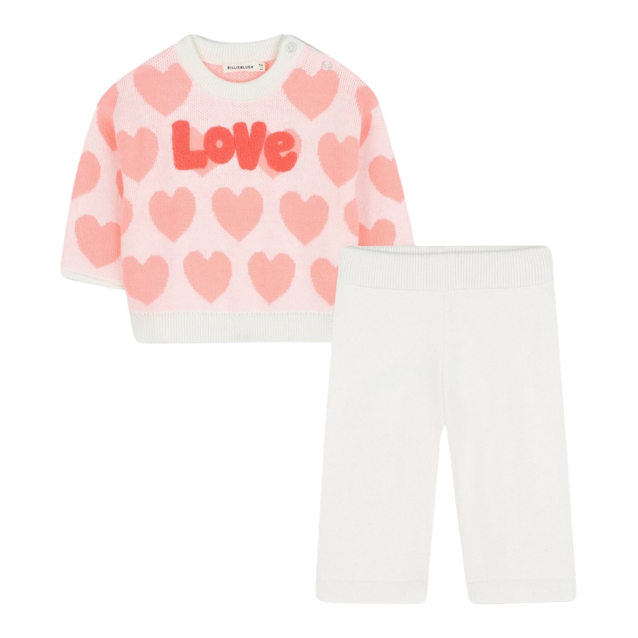 Billieblush Completo 2 Pezzi Maglia-Pantalone tinta unita Rosa/Panna per Neonata U21256XX ROSA/PANNA BillIEBLUSH 