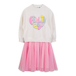 Billieblush Abito Bicolore con Tulle Modello Felpa Panna per Bambina U21293 PANNA BillIEBLUSH 