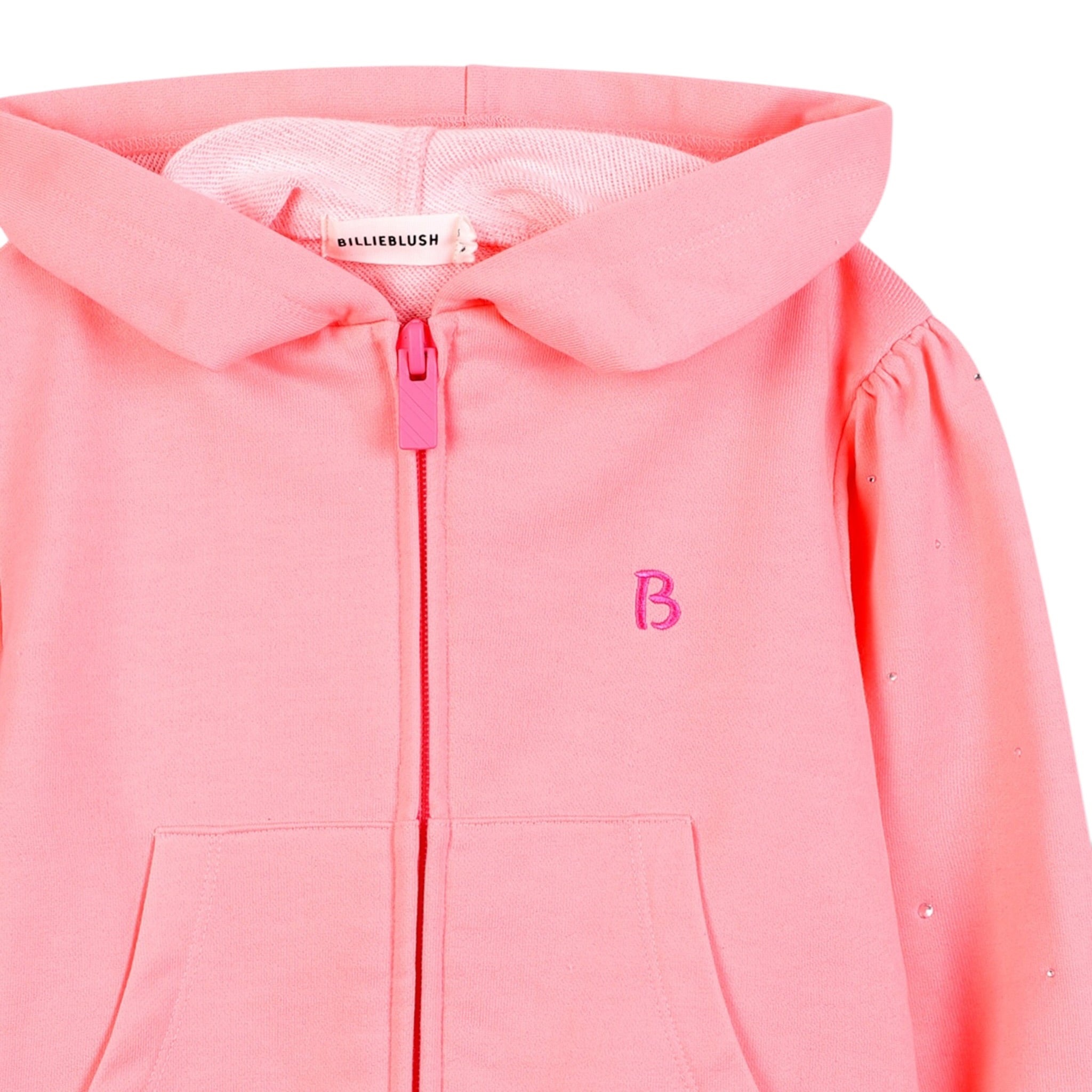 Billieblush Felpa con Zip E Cappuccio tinta unita Pesca per Bambina U21309 PESCA BillIEBLUSH 