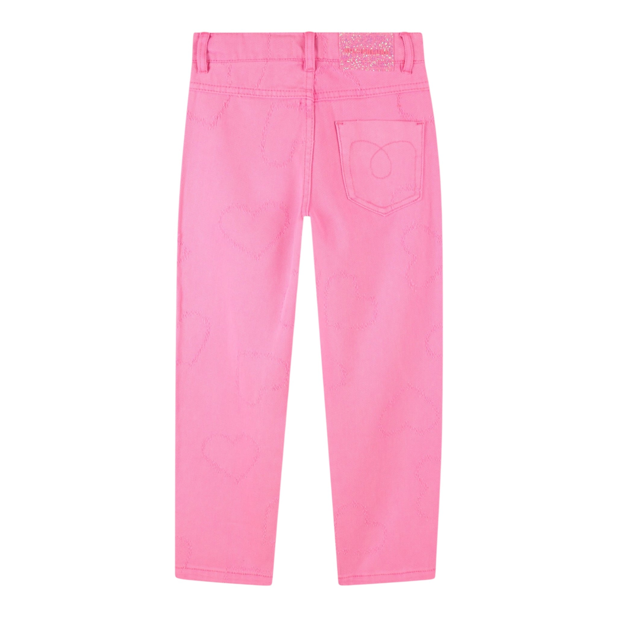 Billieblush Jeans tinta unita con Ricami Rosa Fluo per Bambina U21343 ROSA FLUO BillIEBLUSH 