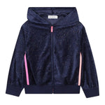 Billieblush Felpa con Zip E Cappuccio tinta unita In Ciniglia Blu per Bambina U21365 BLU BillIEBLUSH 