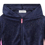 Billieblush Felpa con Zip E Cappuccio tinta unita In Ciniglia Blu per Bambina U21365 BLU BillIEBLUSH 