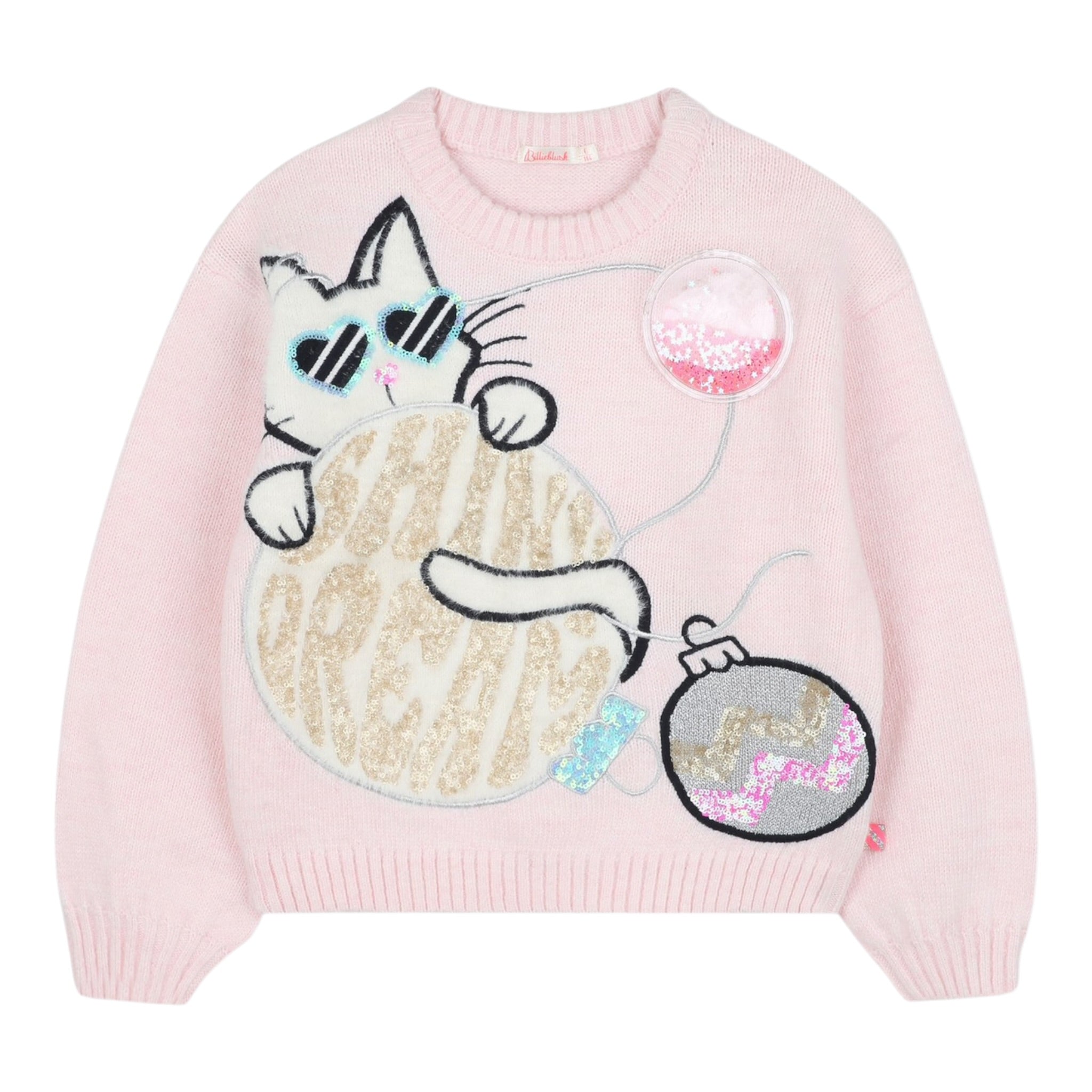 Billieblush Maglia Girocollo tinta unita con Ricami Rosa per Bambina U21380 ROSA BillIEBLUSH 