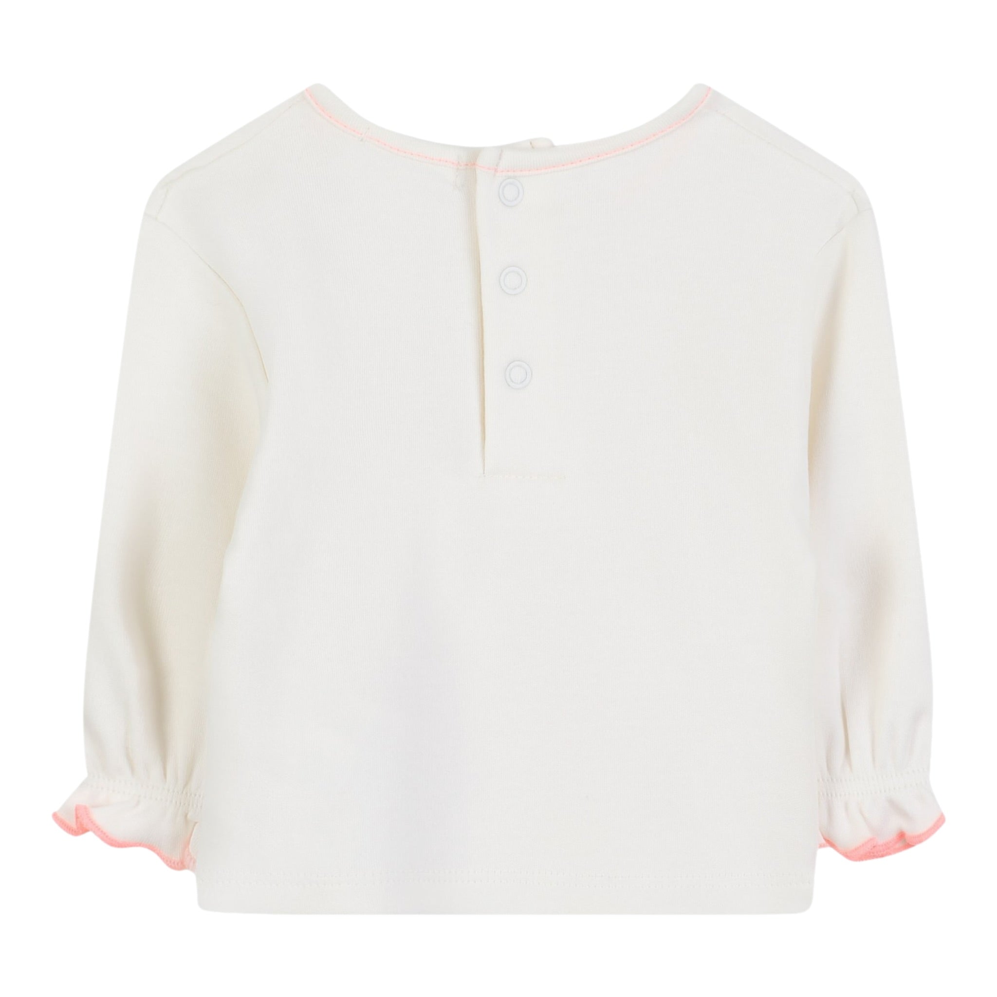 Billieblush Shirt Girocollo tinta unita con Stampa Panna per Neonata U21462 PANNA BillIEBLUSH 