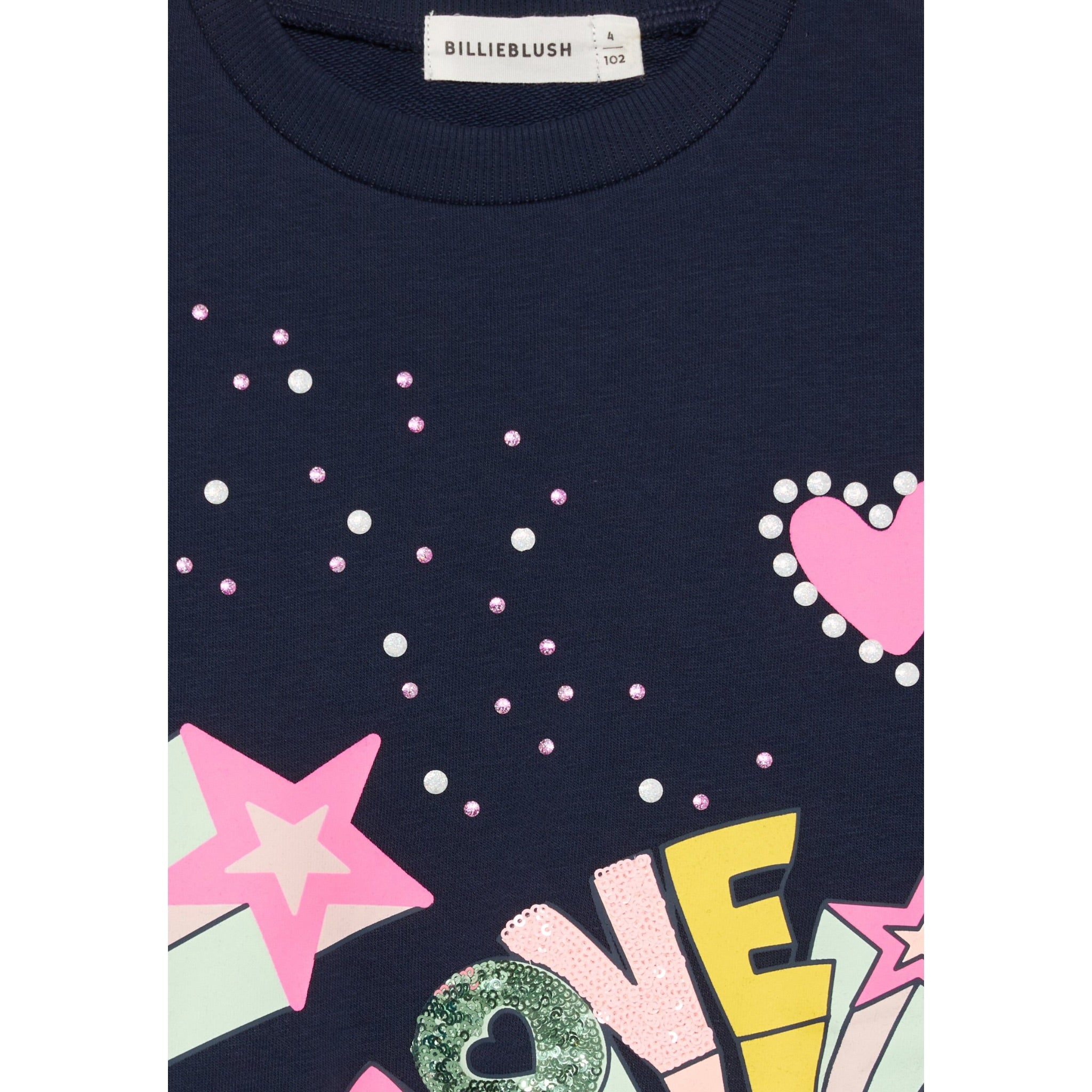 Billieblush Felpa tinta unita con Stampa Blu per Neonata U21603N BLU BillIEBLUSH 