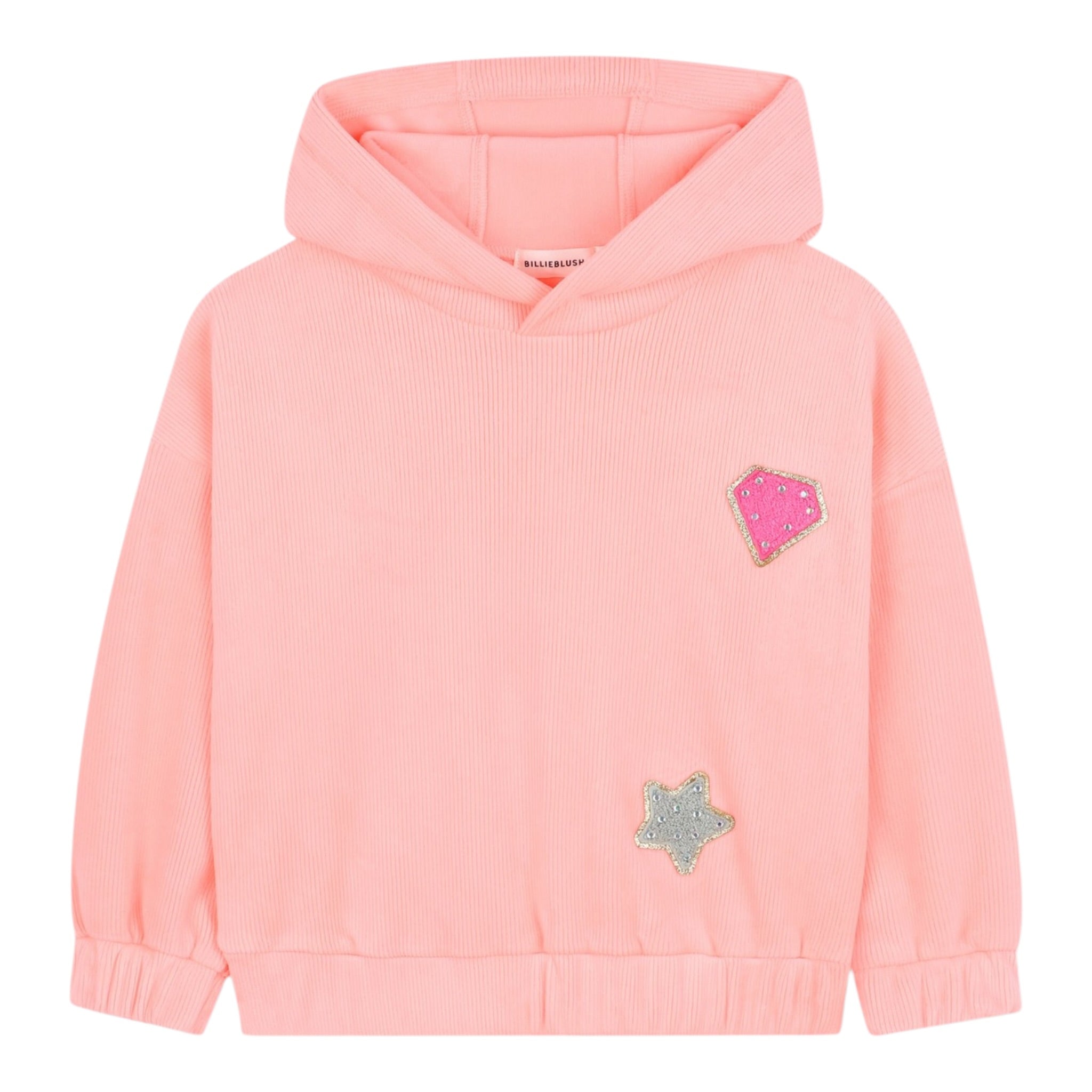 Billieblush Felpa Chiusa con Cappuccio tinta unita Pesca per Bambina U21604 PESCA BillIEBLUSH 