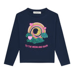 Billieblush Shirt Girocollo tinta unita con Stampe Blu per Bambina U21609 BLU BillIEBLUSH 