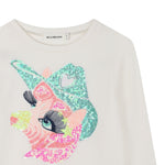 Billieblush Shirt Girocollo tinta unita con Paillettes Panna per Bambina U21610 PANNA BillIEBLUSH 