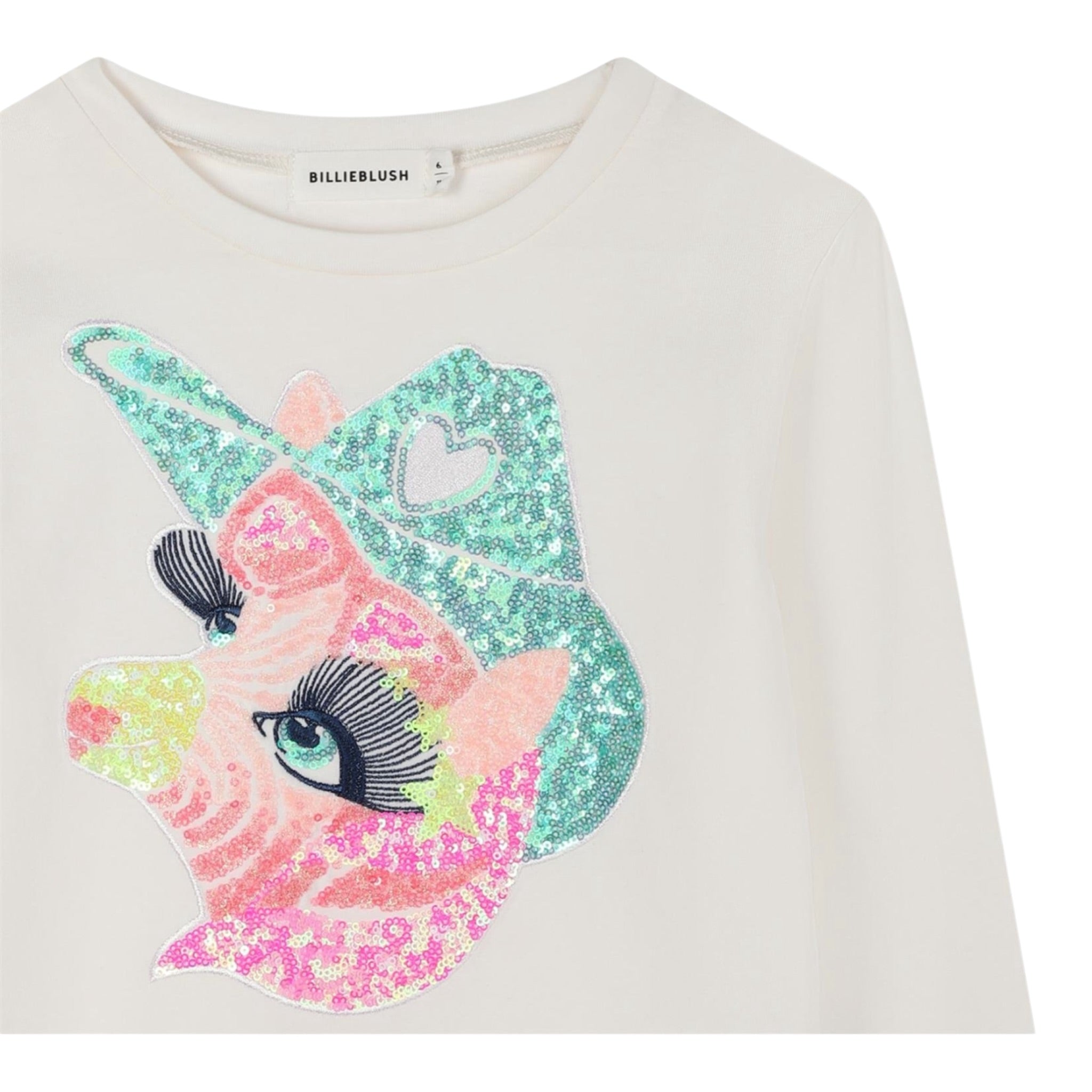 Billieblush Shirt Girocollo tinta unita con Paillettes Panna per Bambina U21610X PANNA BillIEBLUSH 