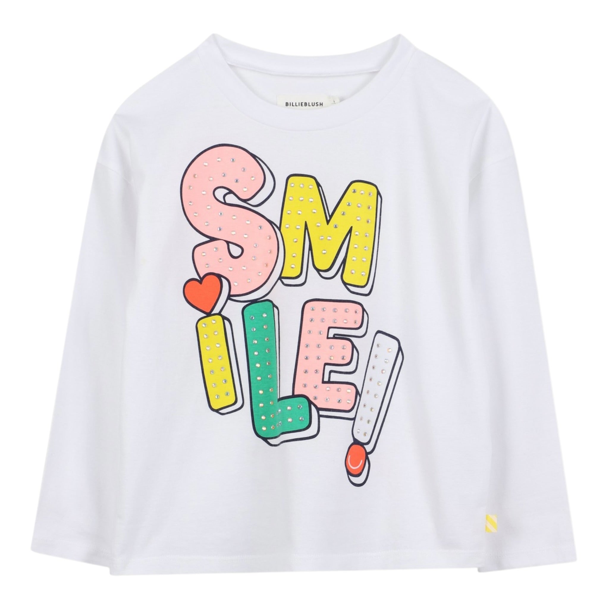 Billieblush Shirt Girocollo tinta unita con Stampa Bianco per Bambina U21637 BIANCO BillIEBLUSH 