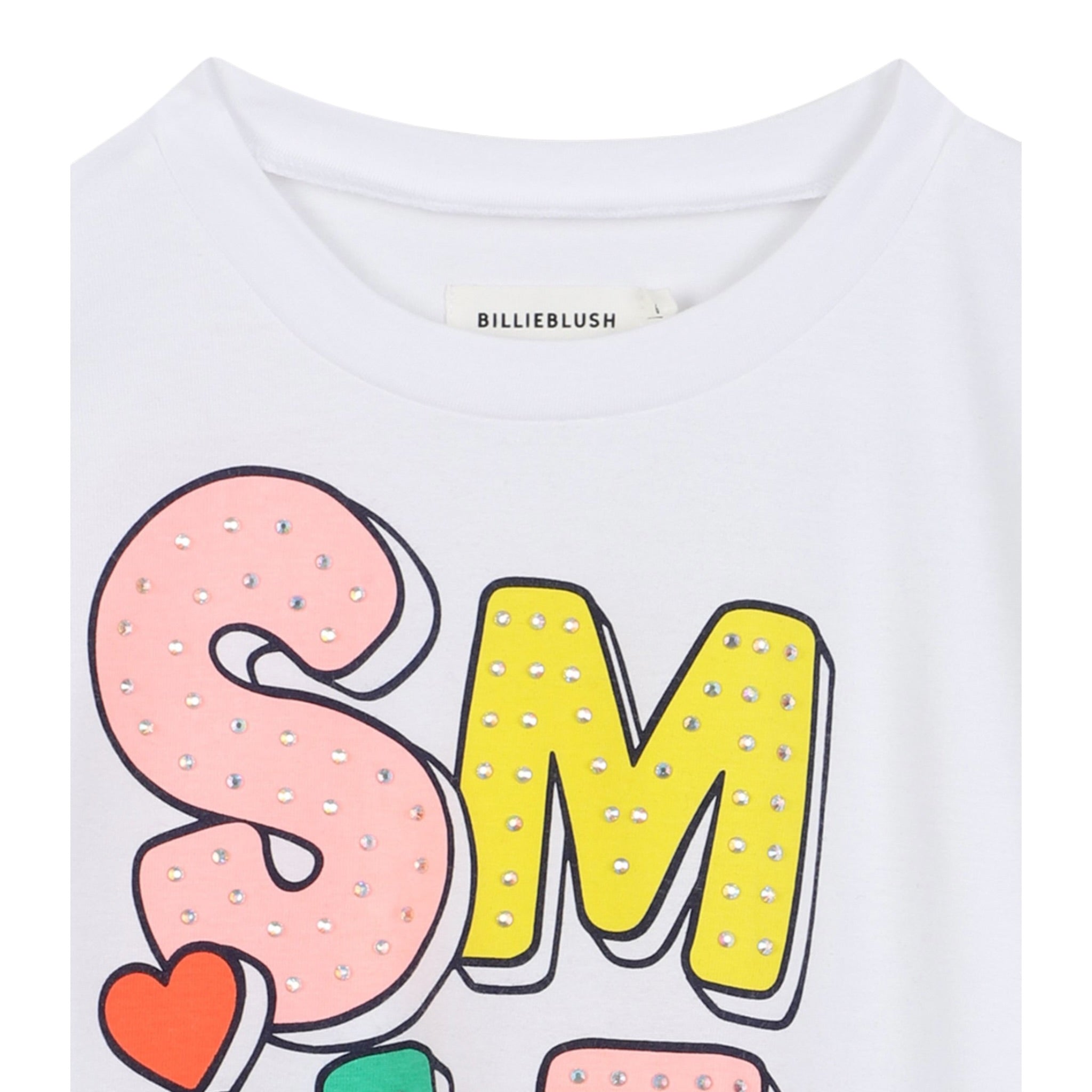 Billieblush Shirt Girocollo tinta unita con Stampa Bianco per Bambina U21637 BIANCO BillIEBLUSH 