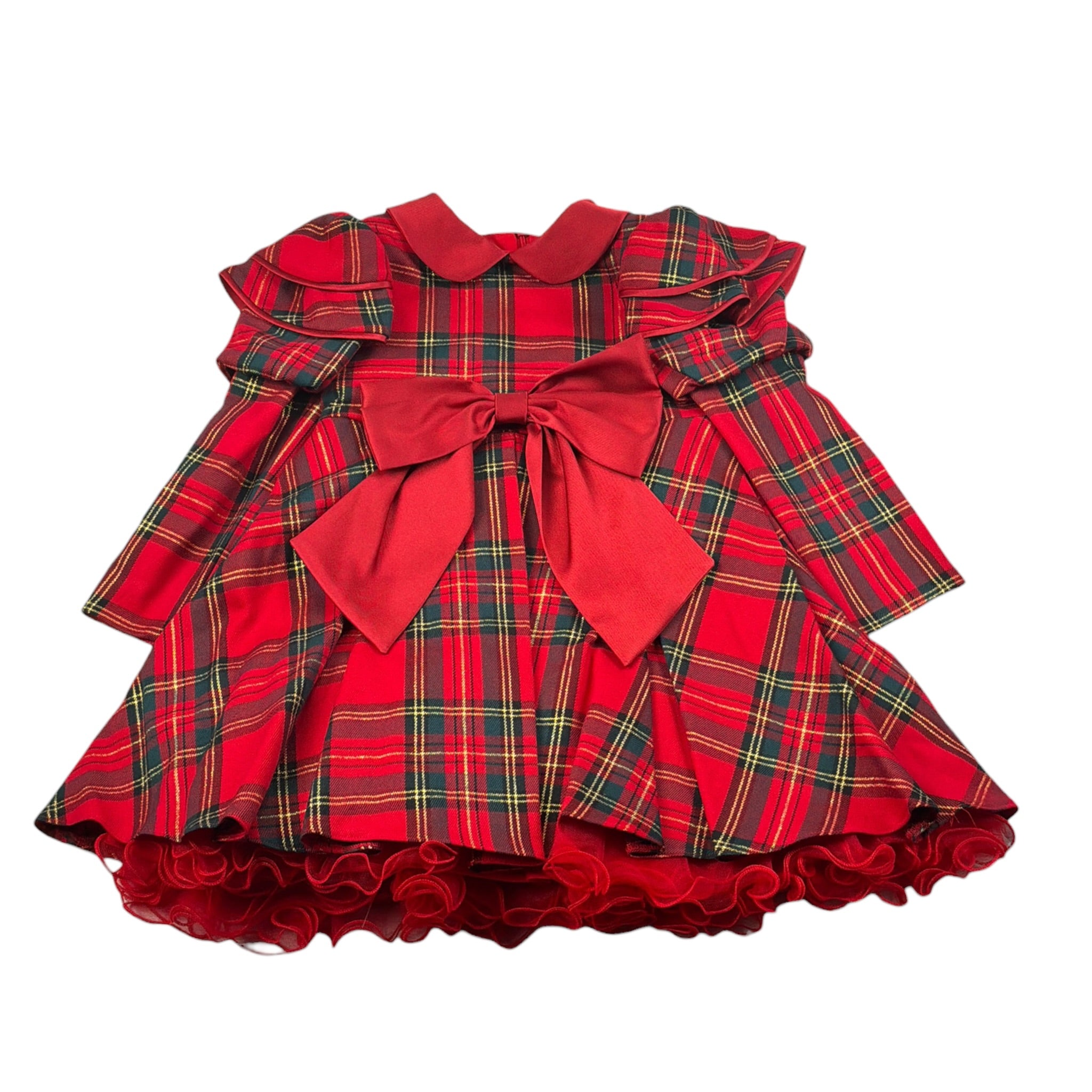 Bimbalo Abito Manica Lunga Fantasia Scozzese Rosso per Bambina 7872 ROSSO BIMBALO 