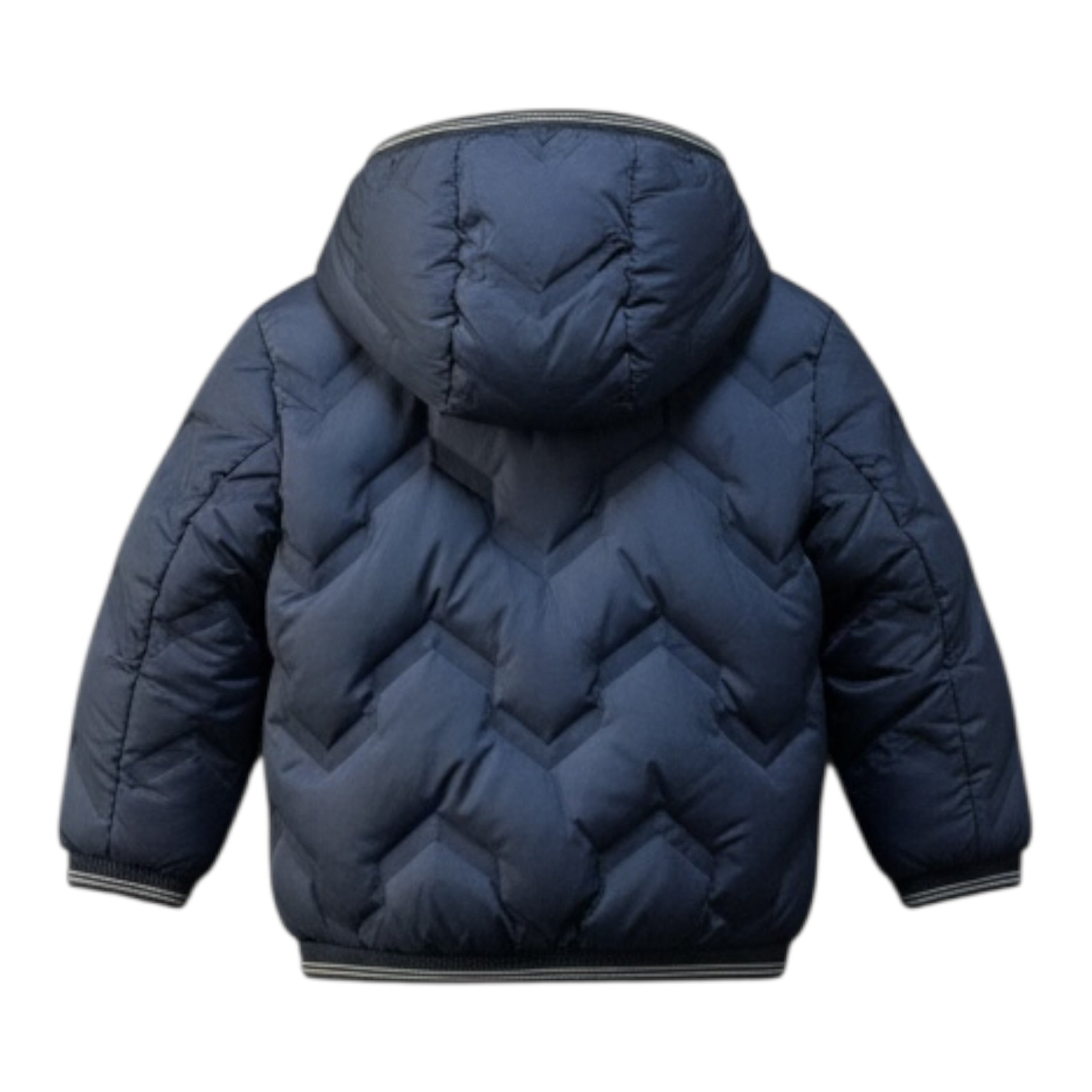 Blauer Giubbino tinta unita con Zip E Cappuccio Blu per Bambino 03400J BLU BLAUER 