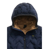 Blauer Giubbino tinta unita con Zip E Cappuccio Blu per Bambino 03400J BLU BLAUER 