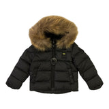 Blauer Giubbino tinta unita con Cappuccio Nero per Neonato 23WBBXC02296 NERO BLAUER 
