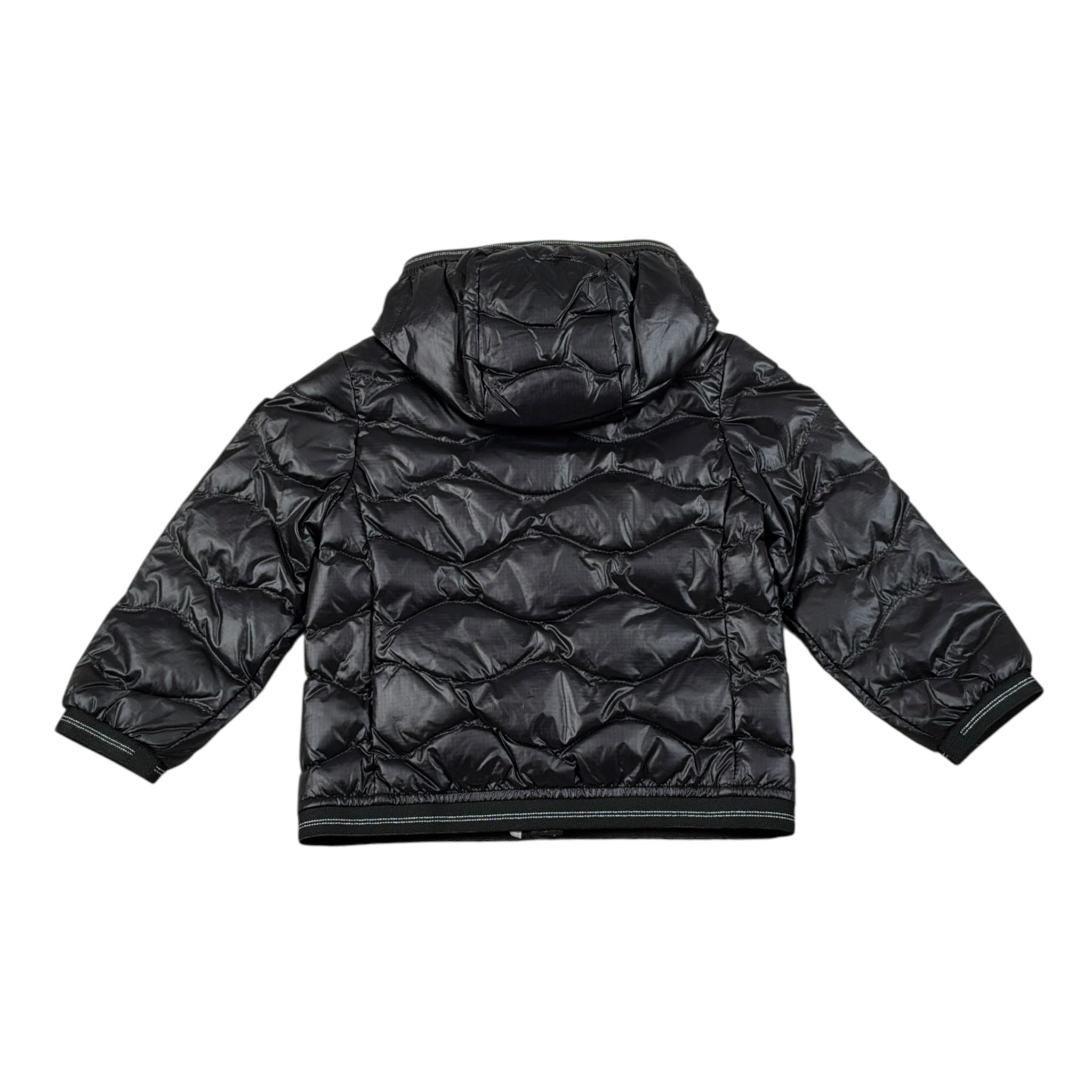 Blauer Giubbino tinta unita con Zip E Cappuccio Nero per Neonato 25SBBGC02453 NERO BLAUER 