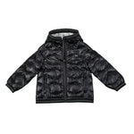 Blauer Giubbino tinta unita con Zip E Cappuccio Nero per Neonato 25SBBGC02453 NERO BLAUER 