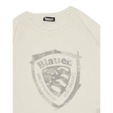 Blauer T-Shirt tinta unita con Stampa Bianco per Bambina 25SBLGH02495 BIANCO BLAUER 