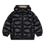 Blauer Giubbino tinta unita con Zip E Cappuccio Nero per Neonato 25WBBXC02456XXX NERO BLAUER 
