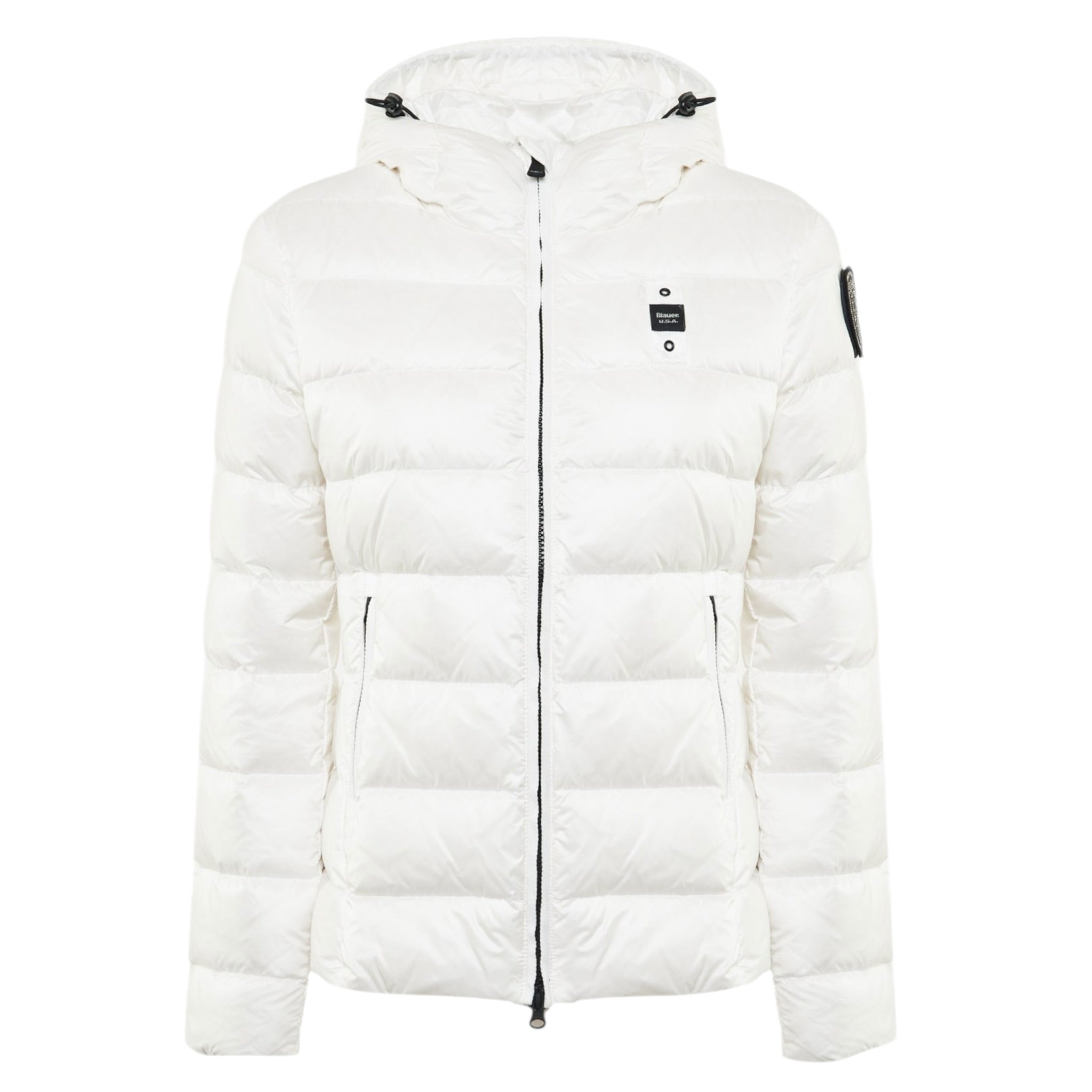 Blauer Giubbino tinta unita con Zip E Cappuccio Bianco per Bambina 25WBLC02391 BIANCO BLAUER 