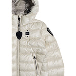 Blauer Giubbino tinta unita con Zip E Cappuccio Beige per Bambina 25WBLGC02391X BEIGE BLAUER 