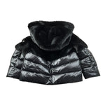 Blauer Giubbino tinta unita con Zip E Cappuccio Nero per Bambina 25WBLGC02411J NERO BLAUER 