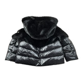 Blauer Giubbino tinta unita con Zip E Cappuccio Nero per Bambina 25WBLGC02411J NERO BLAUER 