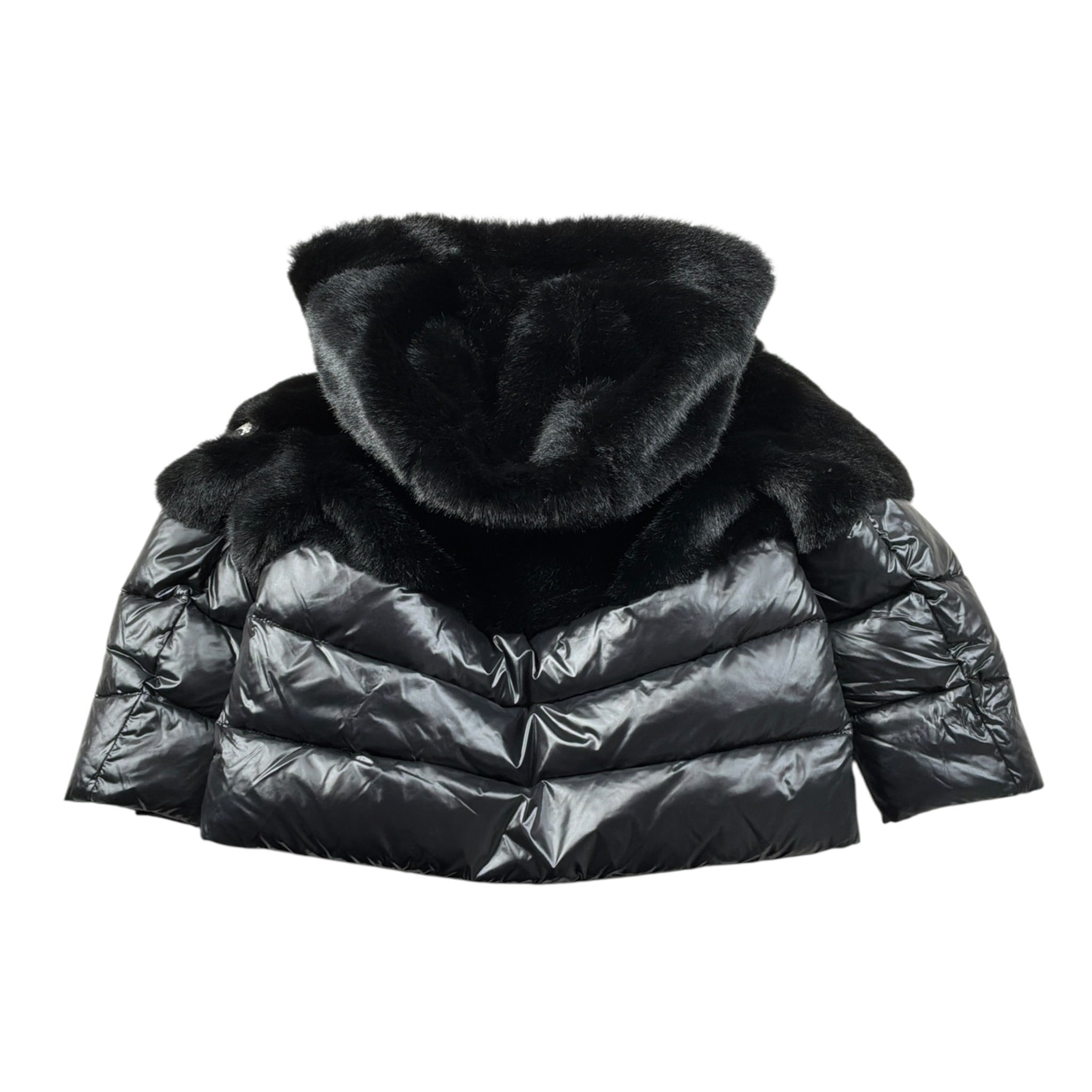 Blauer Giubbino tinta unita con Zip E Cappuccio Nero per Bambina 25WBLGC02411J NERO BLAUER 