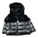 Blauer Giubbino tinta unita con Zip E Cappuccio Nero per Neonata 25WBLGC02411 NERO BLAUER 