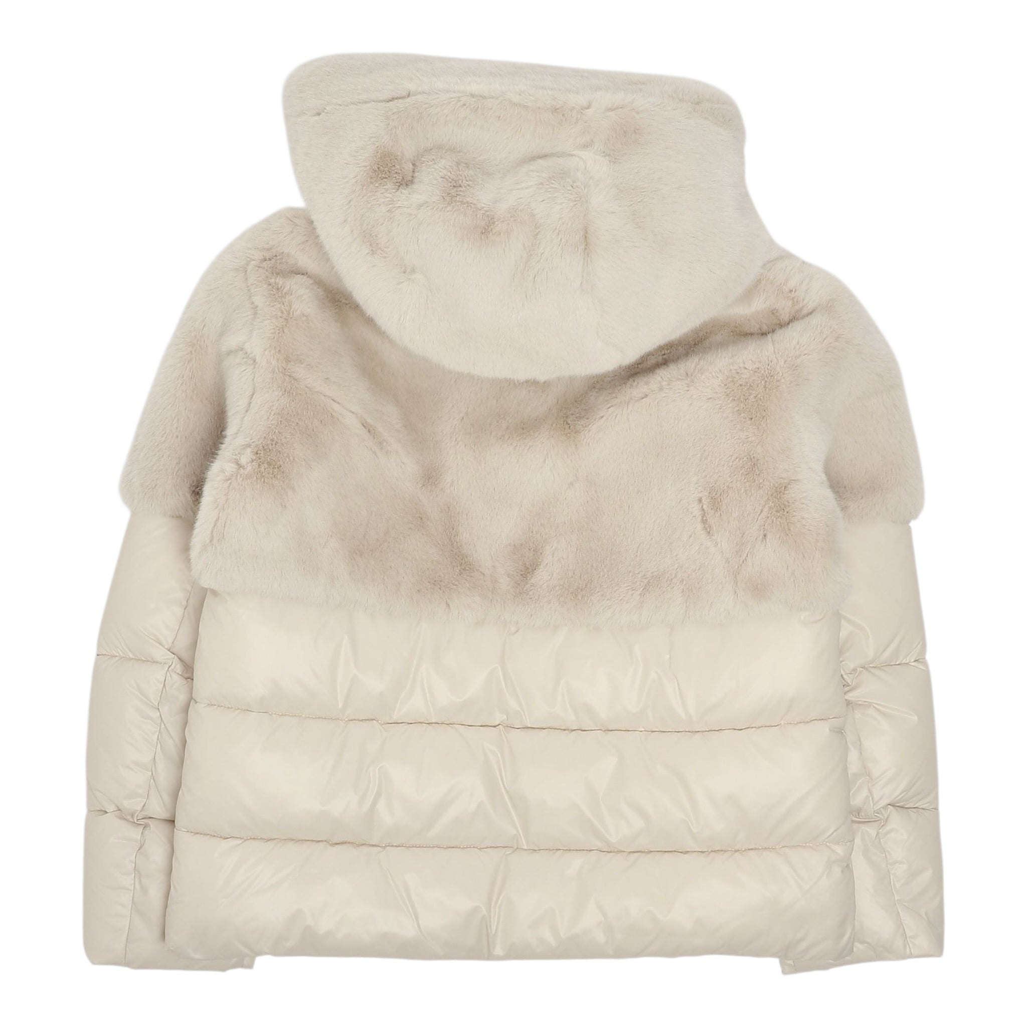 Blauer Giubbino tinta unita con Zip E Cappuccio Beige per Bambina 25WBLGC02411XX BEIGE BLAUER 