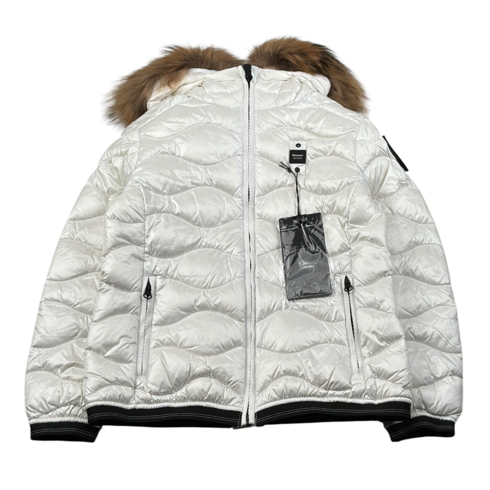Blauer Giubbino tinta unita con Zip E Cappuccio Bianco per Bambina 25WBLGC03387 BIANCO BLAUER 