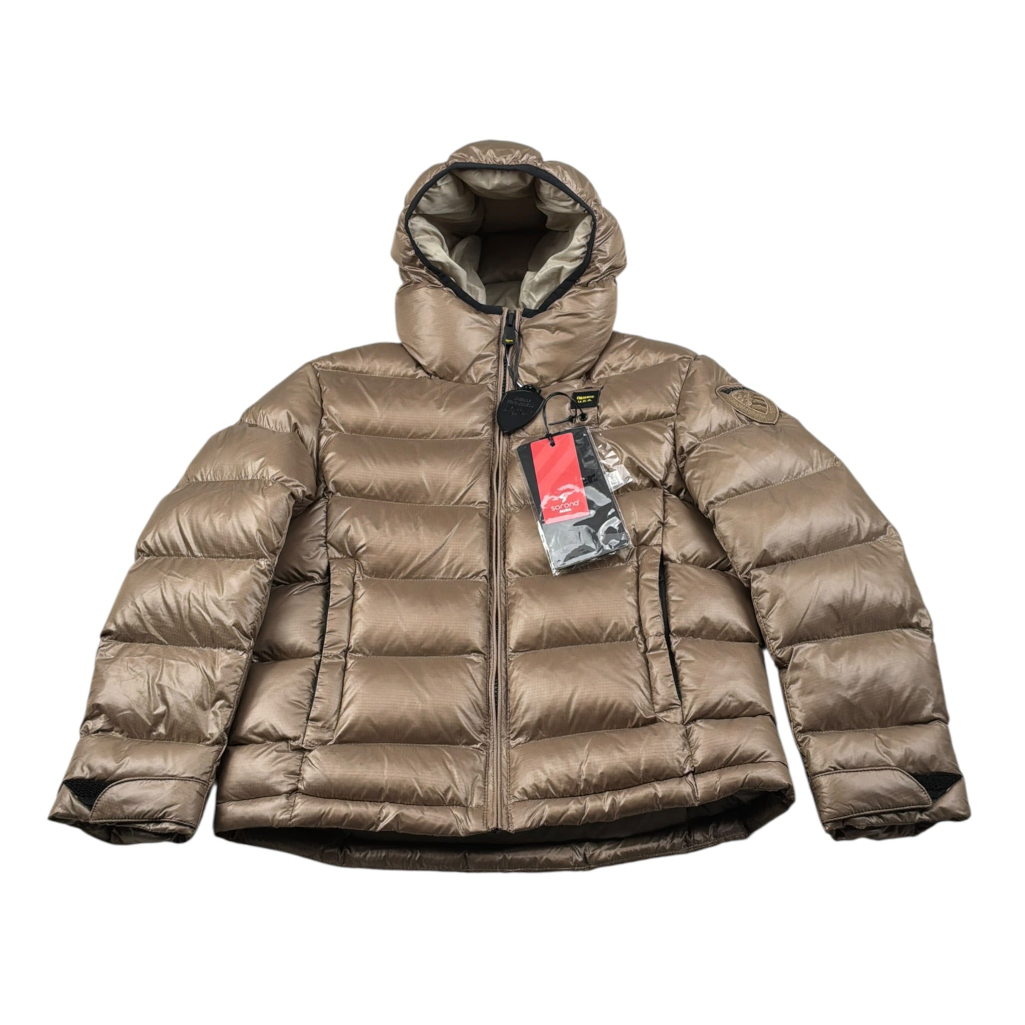 Blauer Giubbino tinta unita con Zip E Cappuccio Beige per Bambino 25WBLKC02427 BEIGE BLAUER 