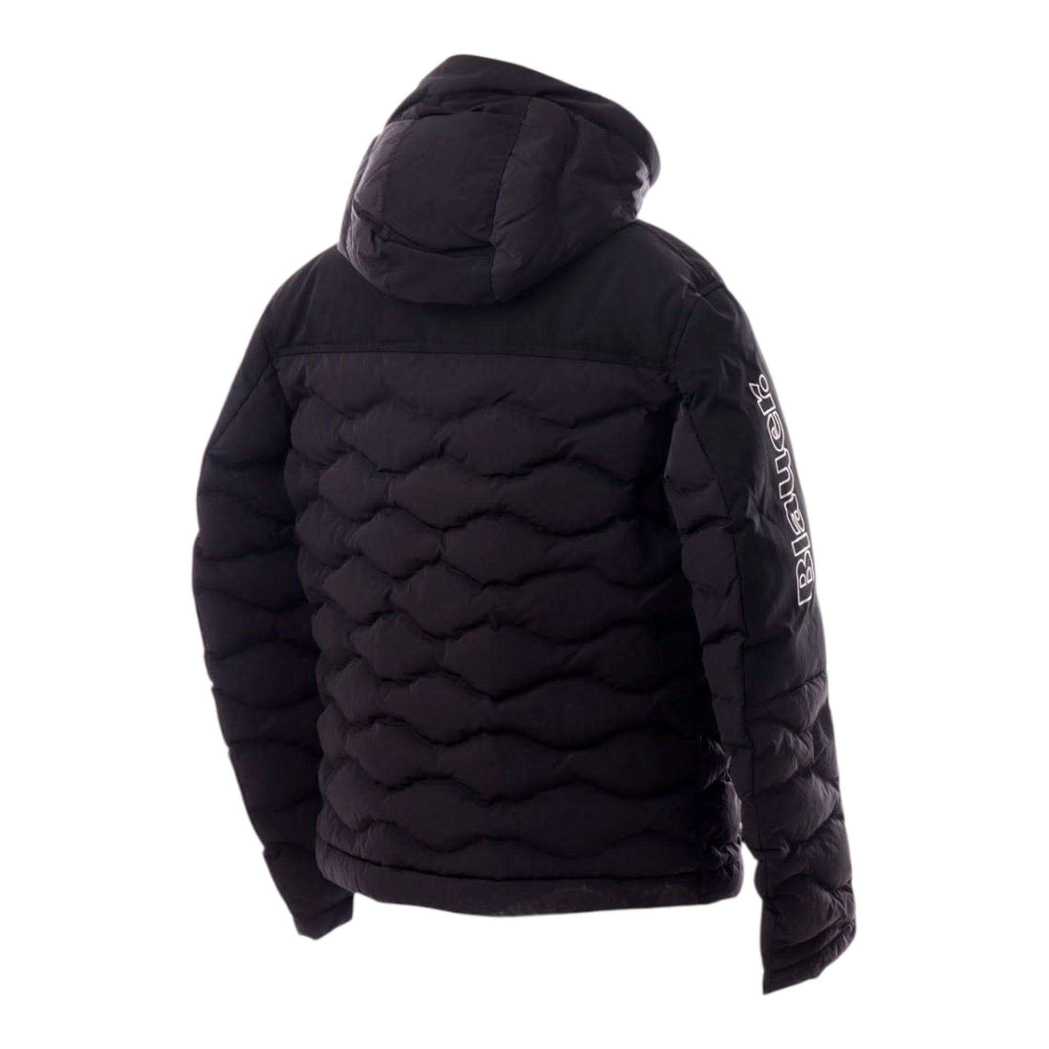 Blauer Giubbino tinta unita con Zip E Cappuccio Nero per Bambino 25WBLKC02451J NERO BLAUER 