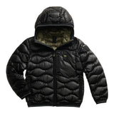 Blauer Giubbino tinta unita con Zip E Cappuccio Nero per Bambino 25WBLKC03438 NERO BLAUER 