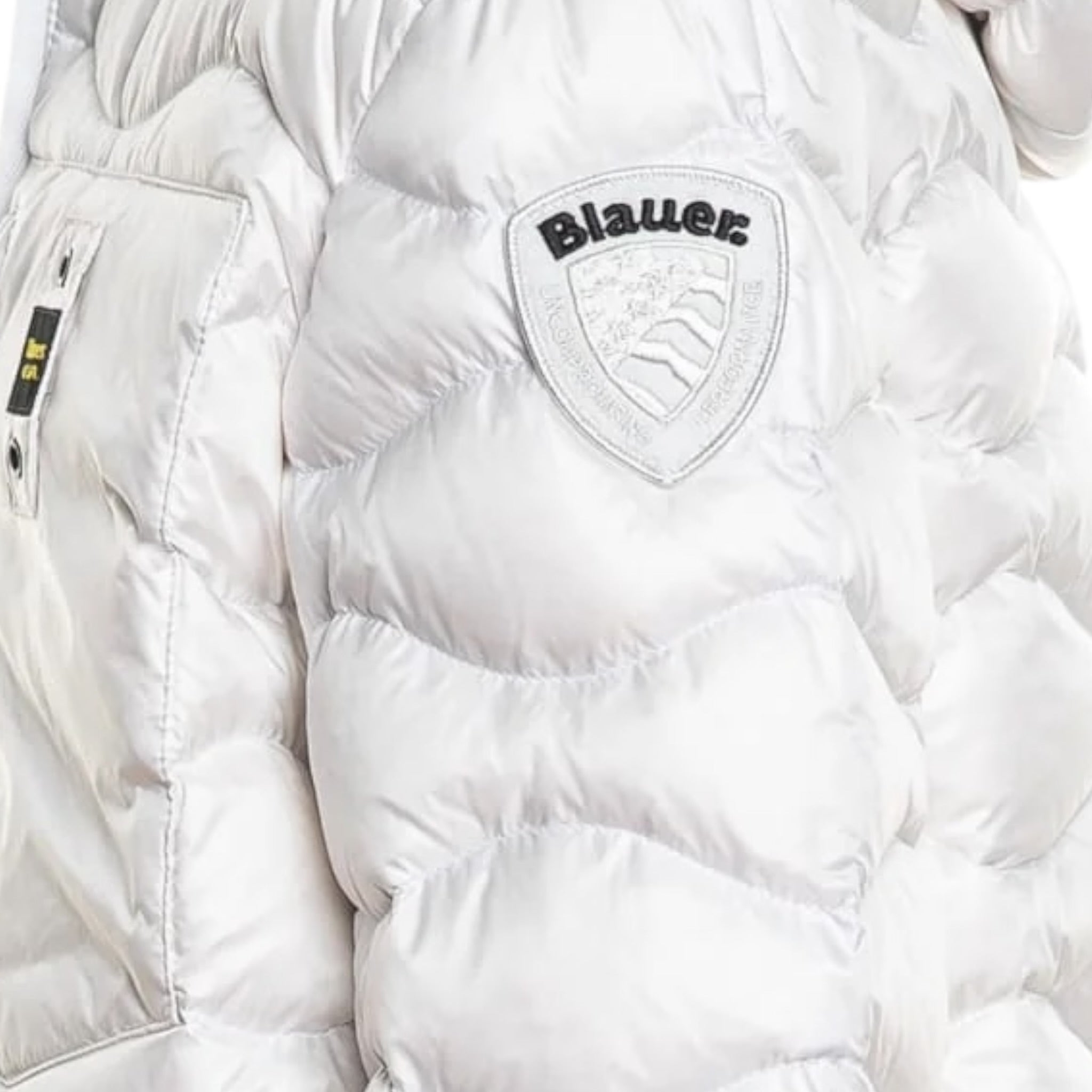 Blauer Giubbino tinta unita con Zip E Cappuccio Bianco per Bambino 25WBLKC03438X BIANCO BLAUER 