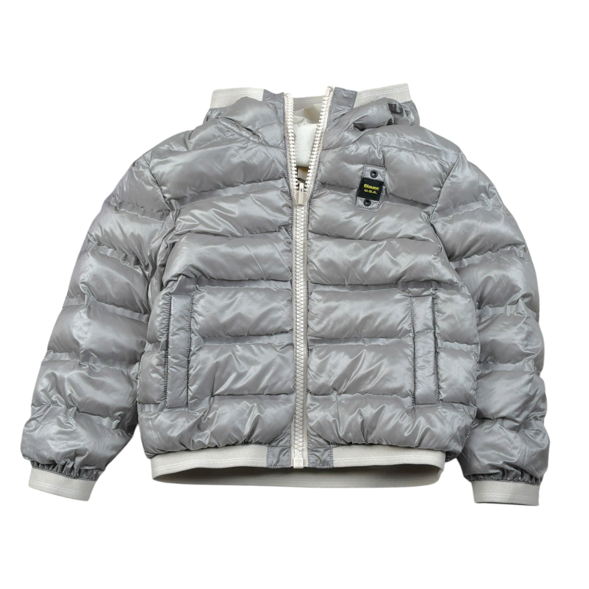 Blauer Giubbino Reversibile con Zip E Cappuccio Grigio per Bambino 25WBLKC06433 GRIGIO BLAUER 