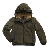 Blauer Giubbino tinta unita con Zip E Cappuccio Verde per Bambino 25WBLKC11416 VERDE BLAUER 
