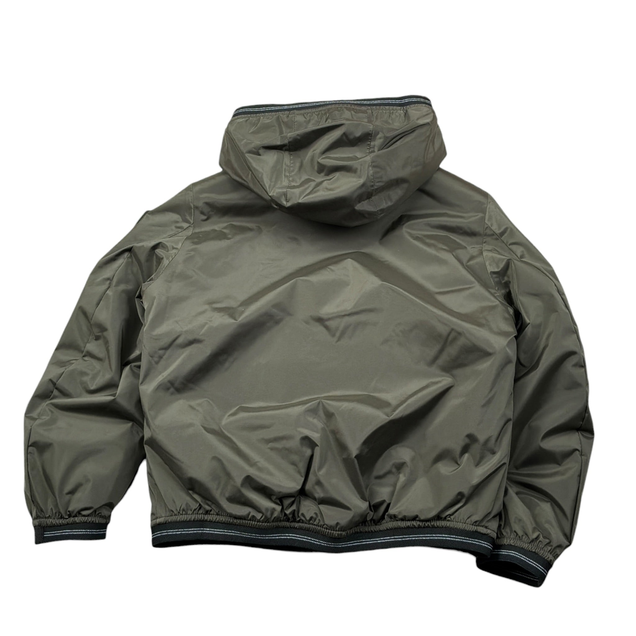 Blauer Giubbino tinta unita con Zip E Cappuccio Verde per Bambino 25WBLKC11416 VERDE BLAUER 