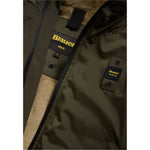 Blauer Giubbino tinta unita con Zip E Cappuccio Verde per Bambino 25WBLKC11416 VERDE BLAUER 