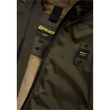 Blauer Giubbino tinta unita con Zip E Cappuccio Verde per Bambino 25WBLKC11416 VERDE BLAUER 