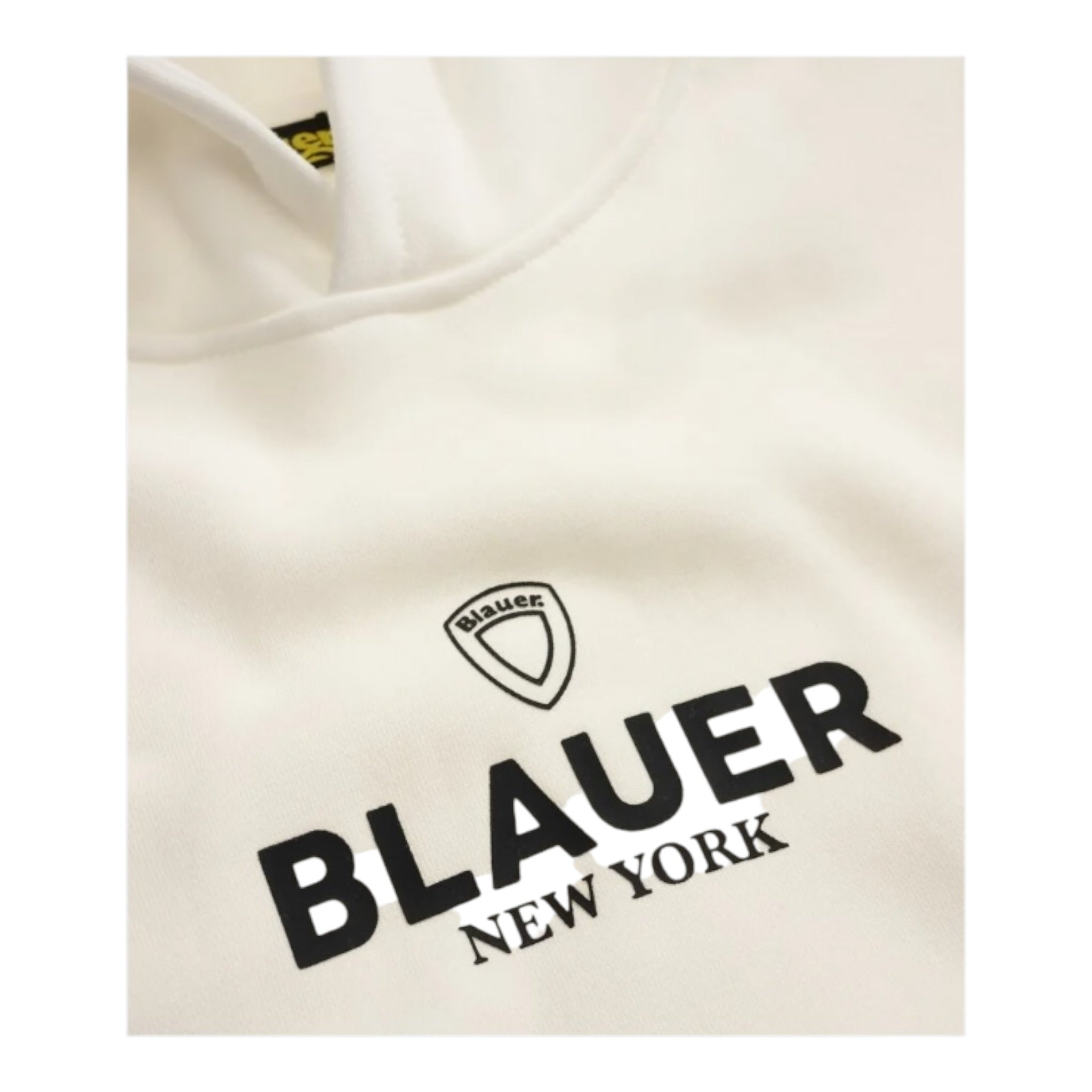 Blauer Felpa tinta unita con Cappuccio E Stampa Bianco per Bambino 25WBLKF08478 BIANCO BLAUER 