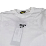 Blauer Shirt tinta unita con Stampa Bianco per Neonato 25WBLKH01476 BIANCO BLAUER 