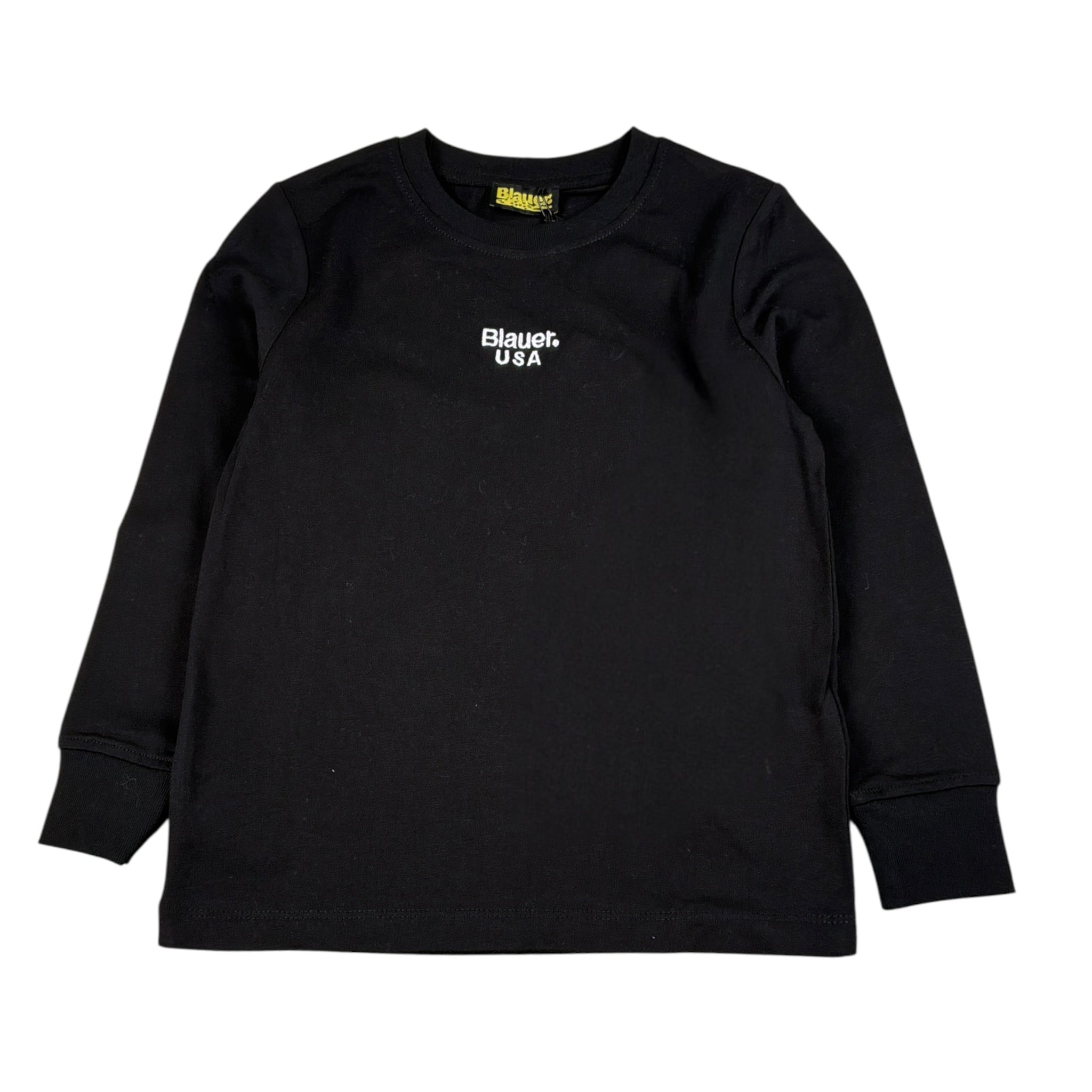Blauer Shirt tinta unita con Stampa Nero per Bambino 25WBLKH01476J NERO BLAUER 
