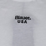 Blauer T-Shirt tinta unita con Stampa Bianco per Bambino 25WBLKH02477J BIANCO BLAUER 