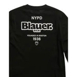 Blauer Shirt tinta unita con Stampa Nero per Neonato 25WBLKH02477 NERO BLAUER 