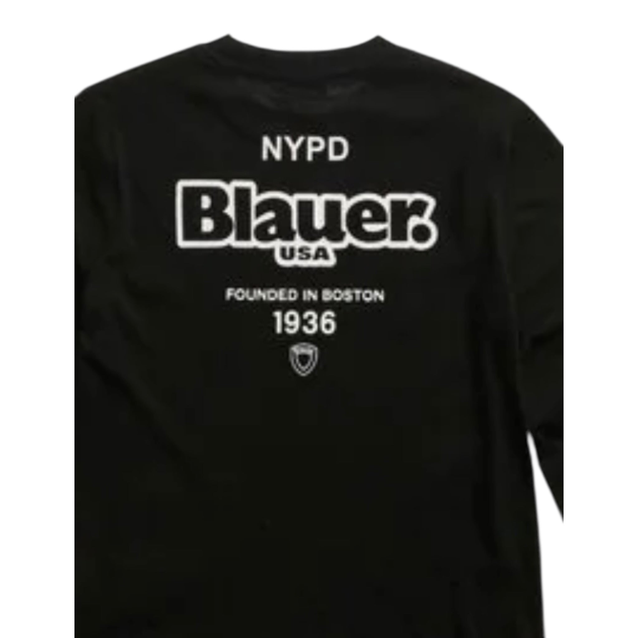 Blauer Shirt tinta unita con Stampa Nero per Neonato 25WBLKH02477 NERO BLAUER 