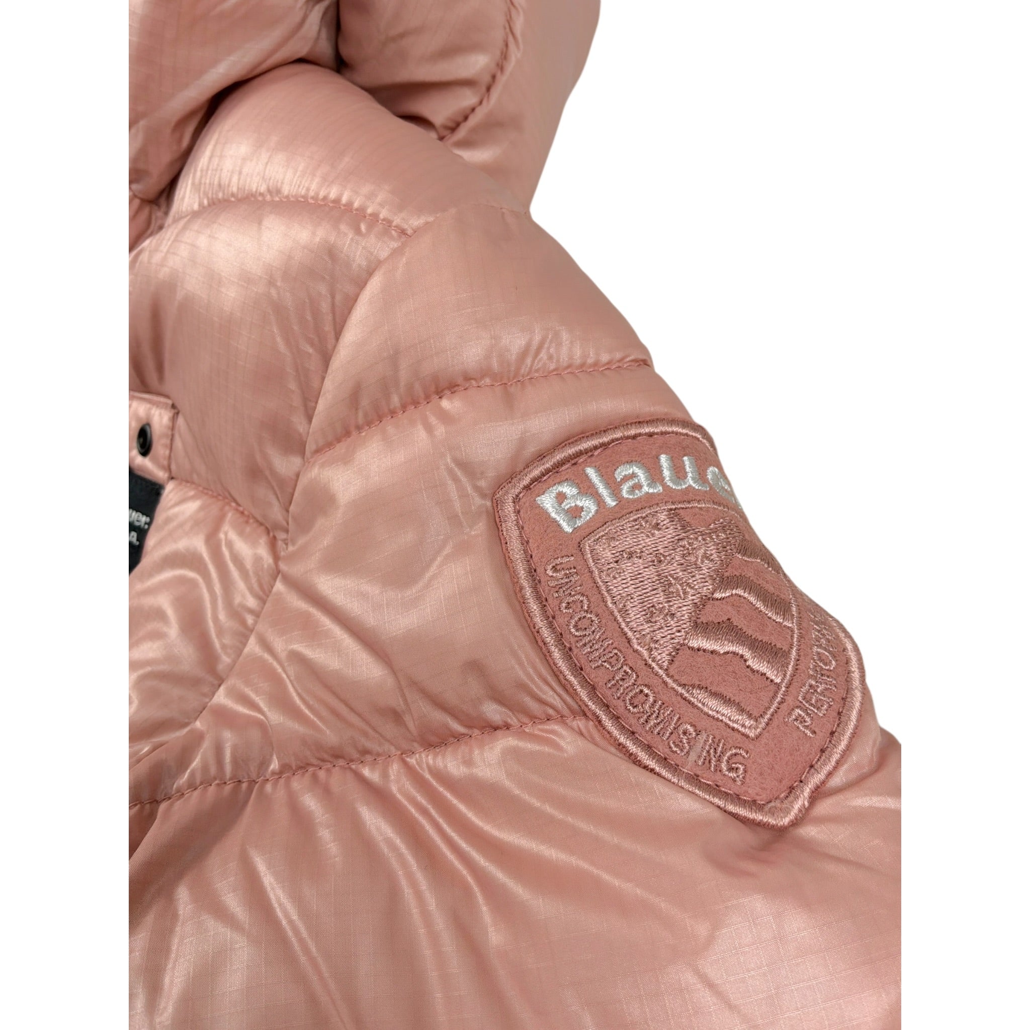 Blauer Giubbino tinta unita con Zip E Cappuccio Rosa per Bambina ADELAIDEK ROSA BLAUER 